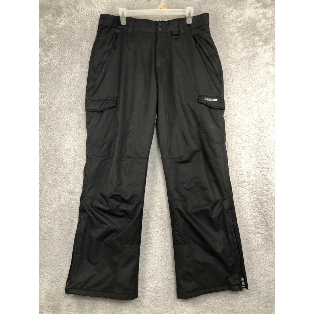 Zermatt Snow Ski Pants Men's M (34x32) Black Snowboard Insulated